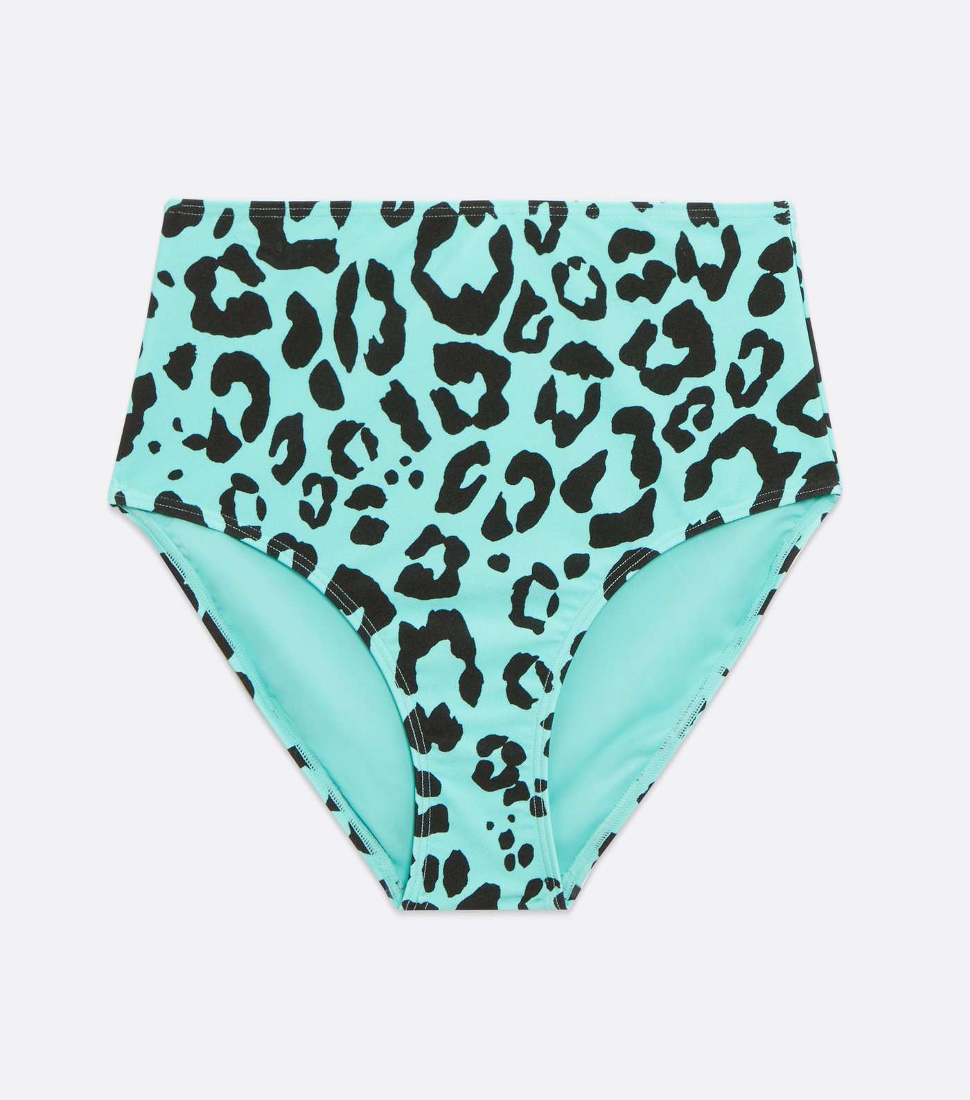 Blue Leopard Print High Waist Bikini Bottoms Image 4