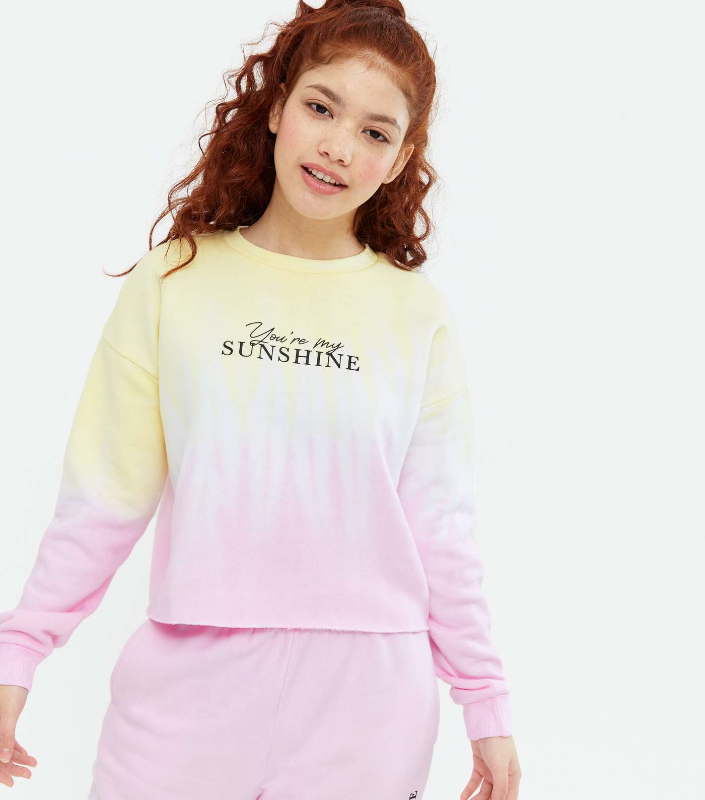 Girls Pink Ombré Sunshine Logo Sweatshirt Image 2