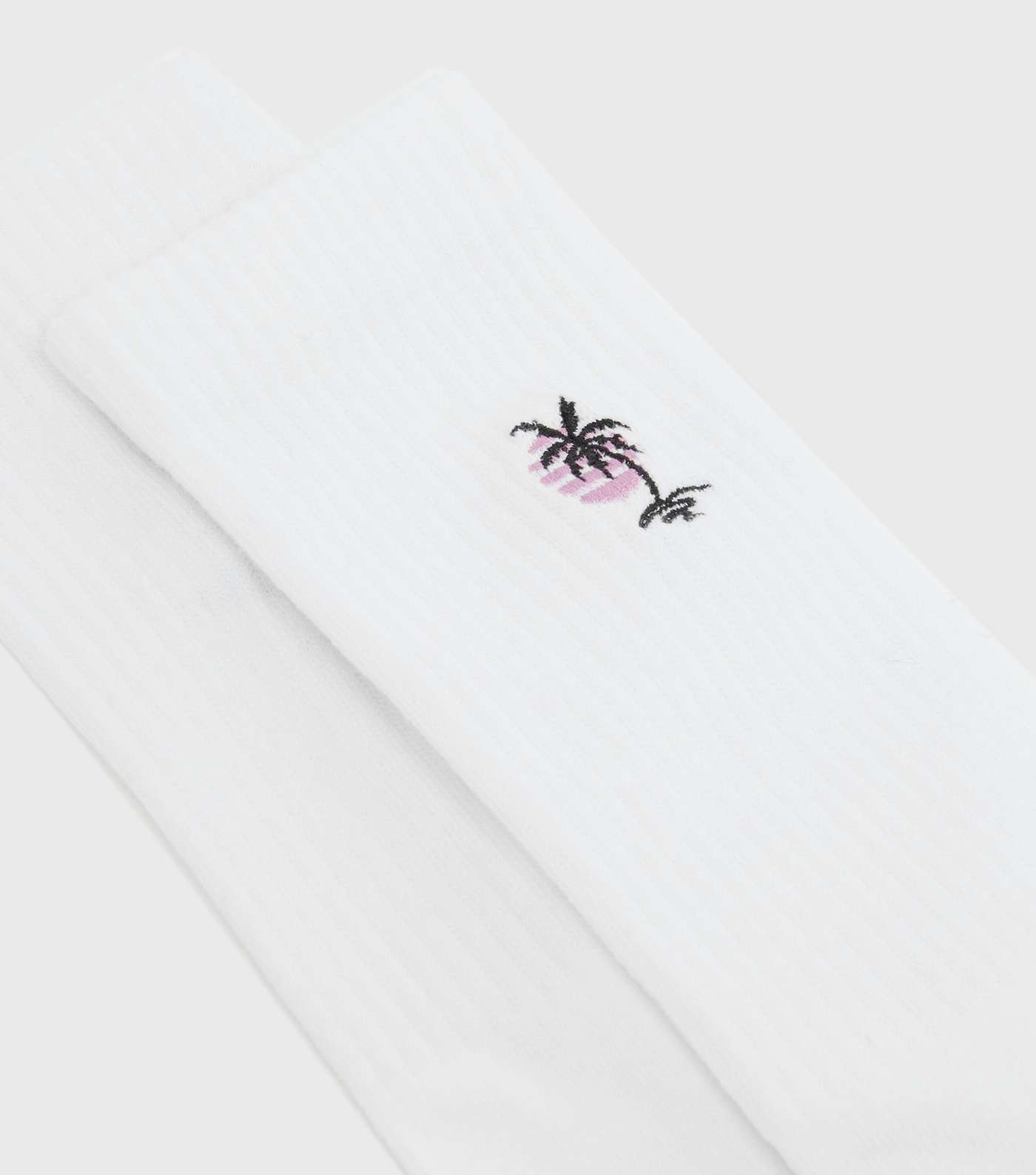 Lilac Palm Tree Embroidered Socks Image 2
