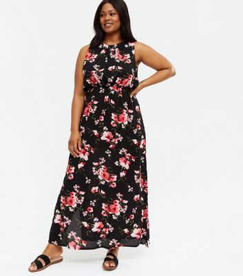 black floral maxi dresses