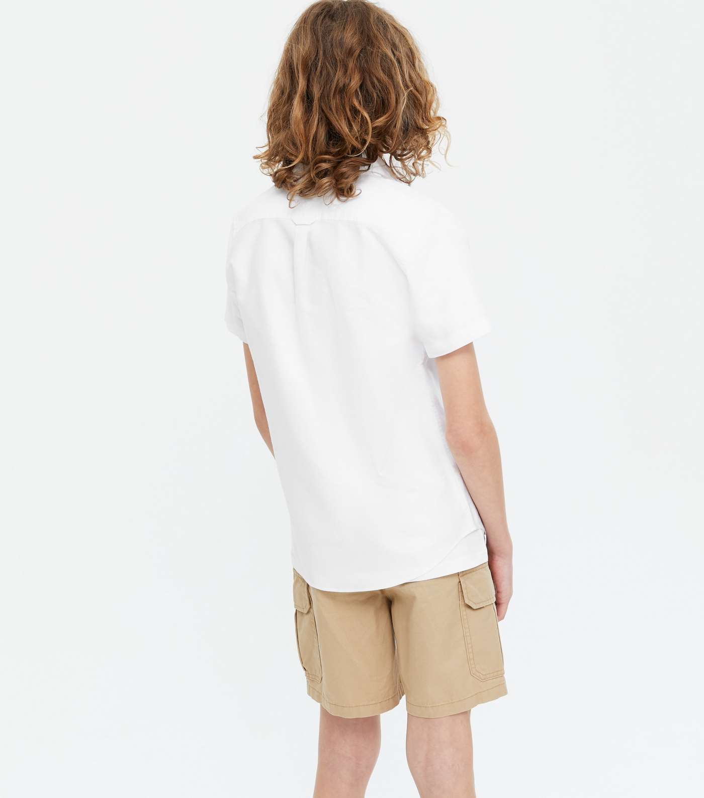 Boys White Embroidered Oxford Shirt Image 4