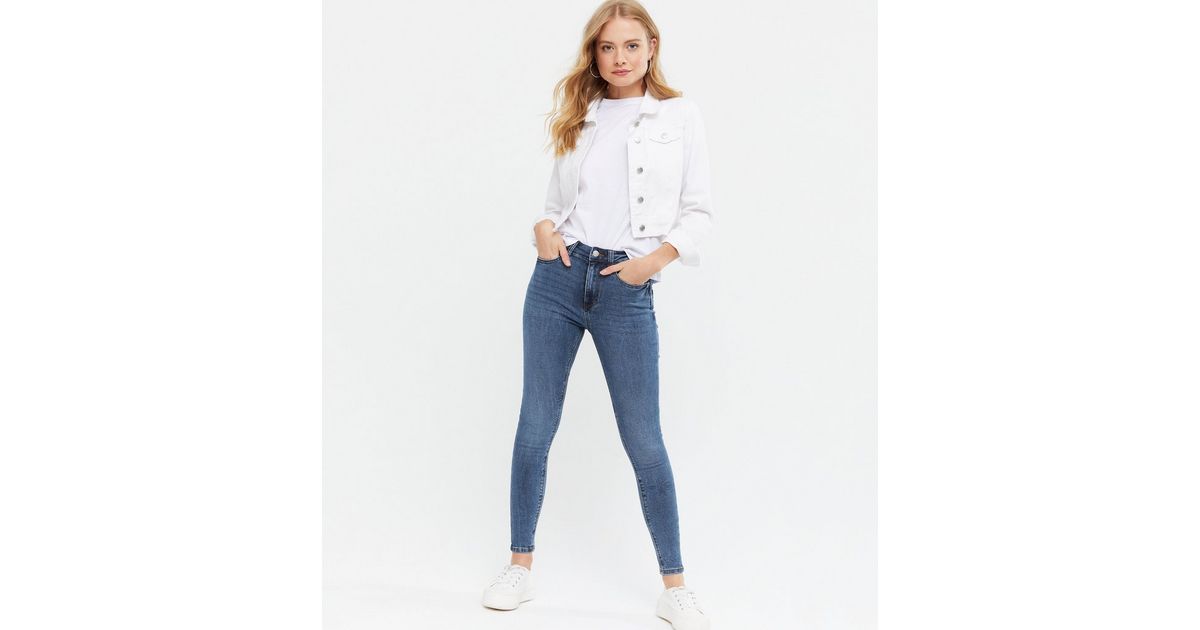 Blue Mid Rise India Super Skinny Jeans | New Look