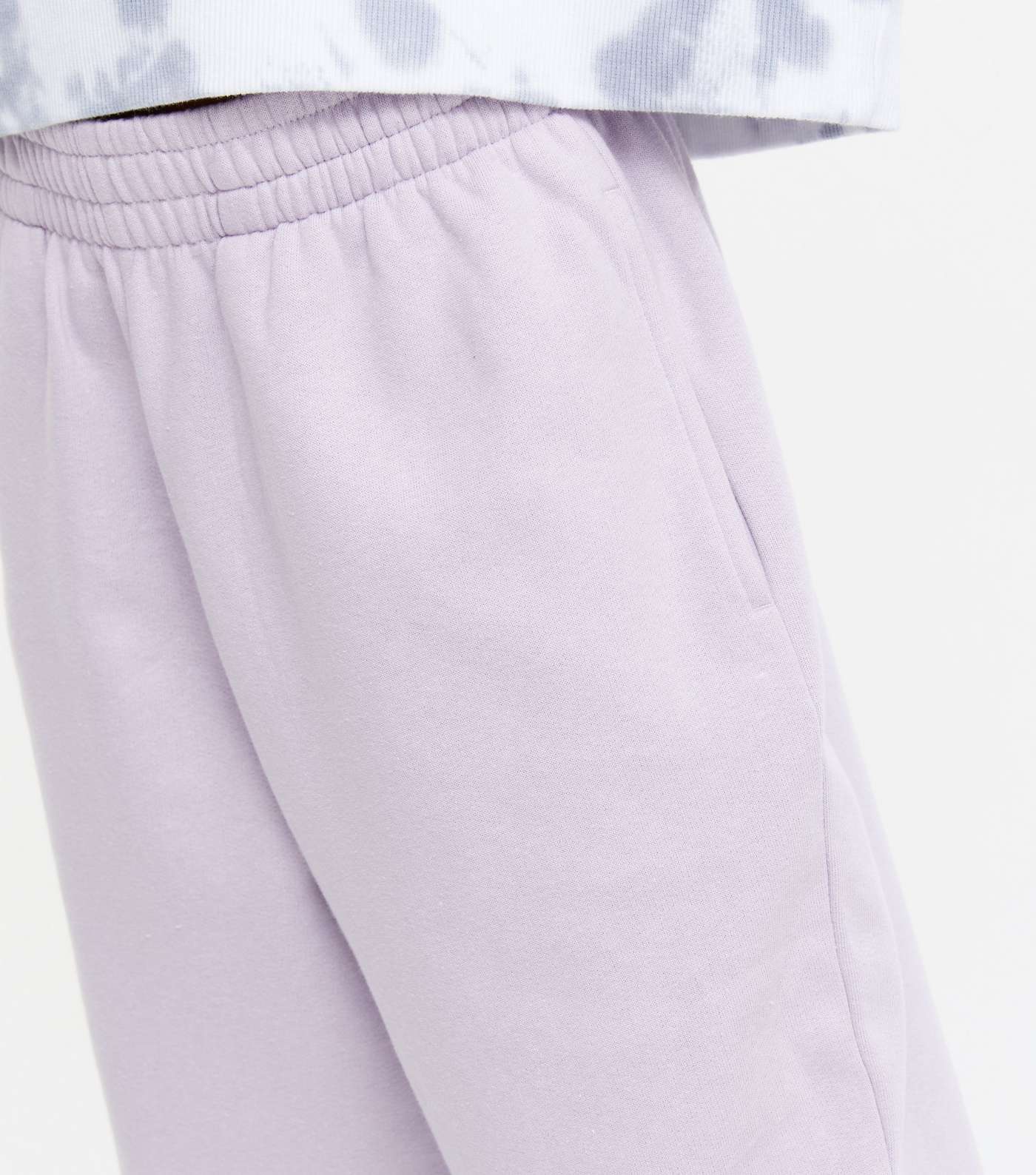 Girls 2 Pack Lilac and Grey Cuffed Joggers Image 4