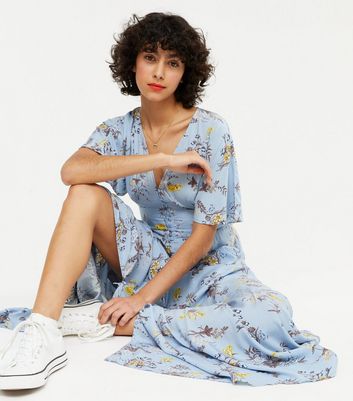 Blue Vanilla Blue Floral Button Maxi 