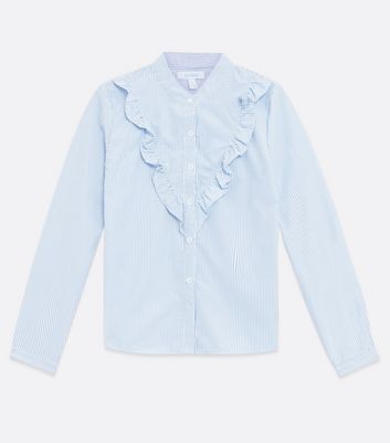 baby blue ruffle shirt