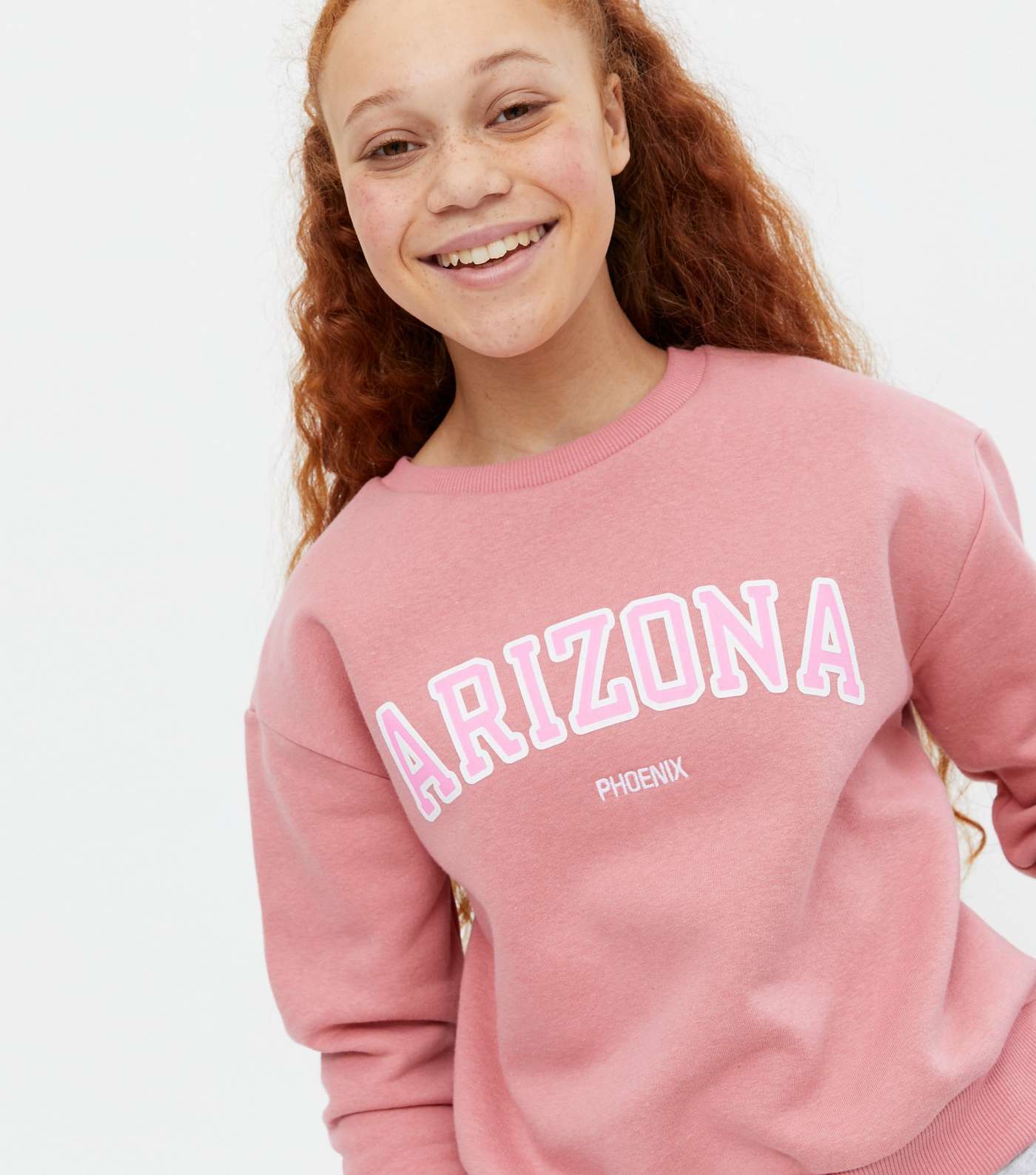 Girls Bright Pink Arizona Logo Sweatshirt Image 3