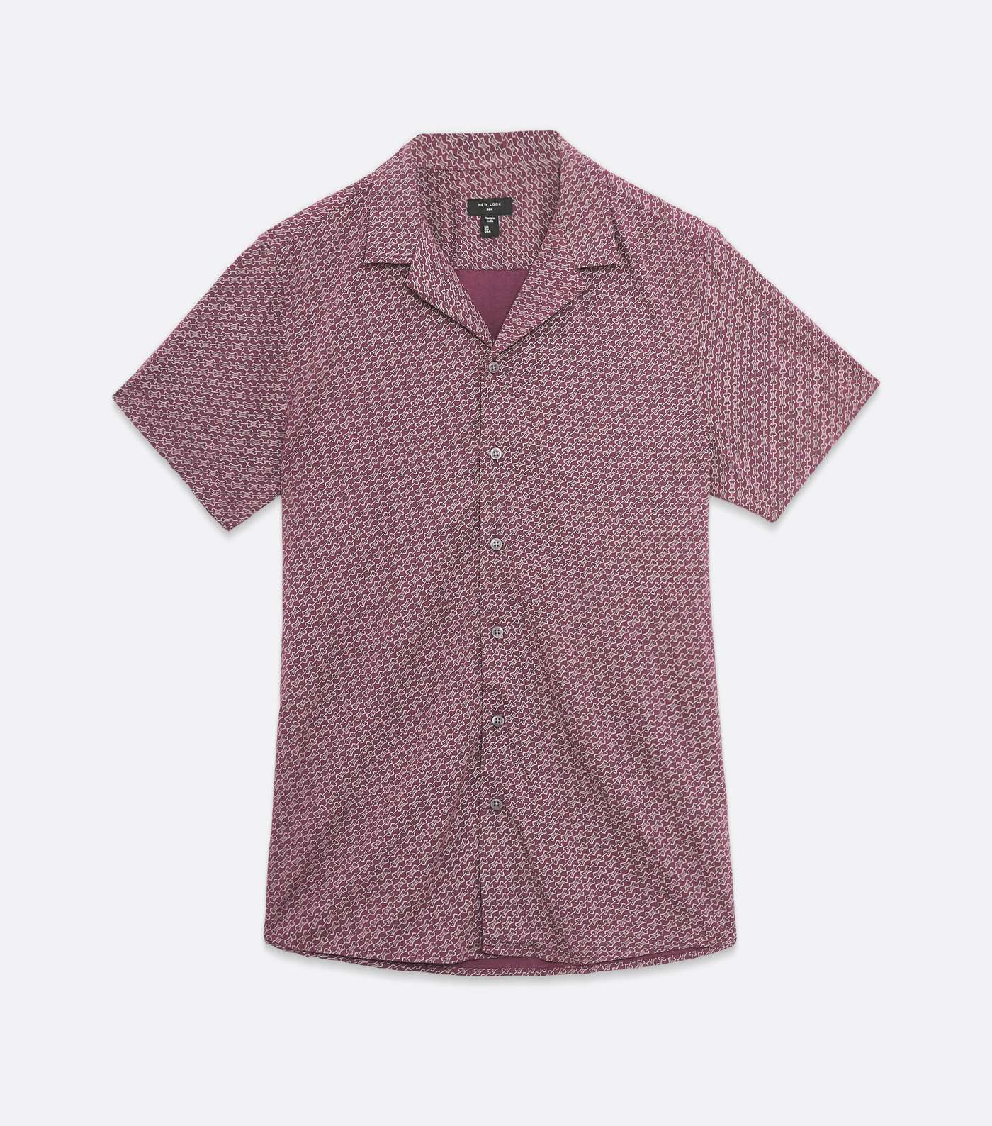 Burgundy Chain Print Short Sleeve Shirt Image 5