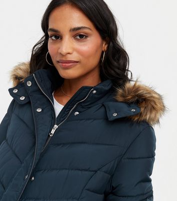 navy puffa jacket womens