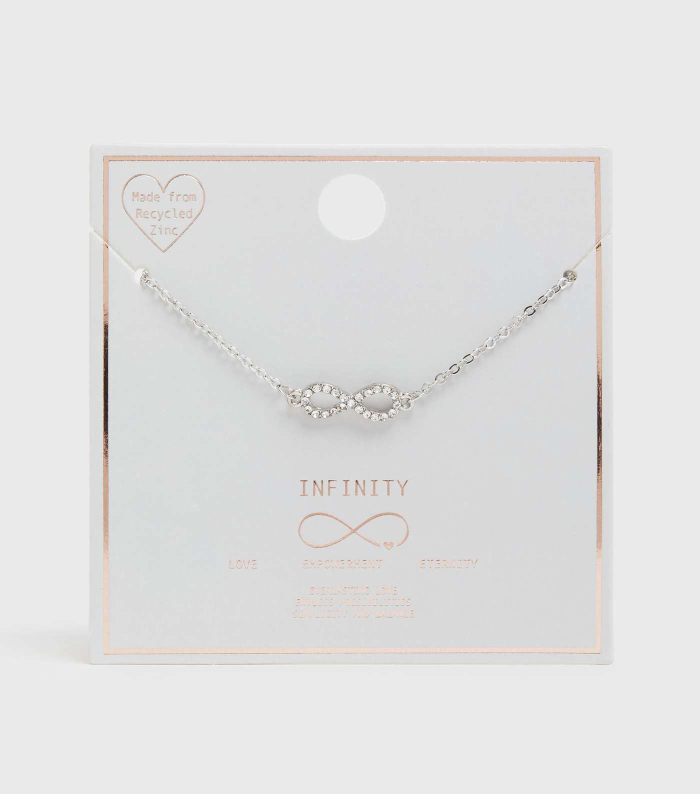 Silver Diamanté Infinity Pendant Necklace