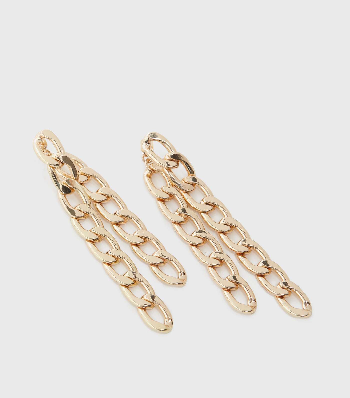 Gold Chain Drop Earrings Image 3