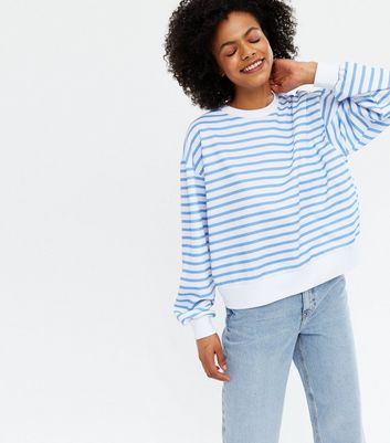 striped puff sleeve sweater