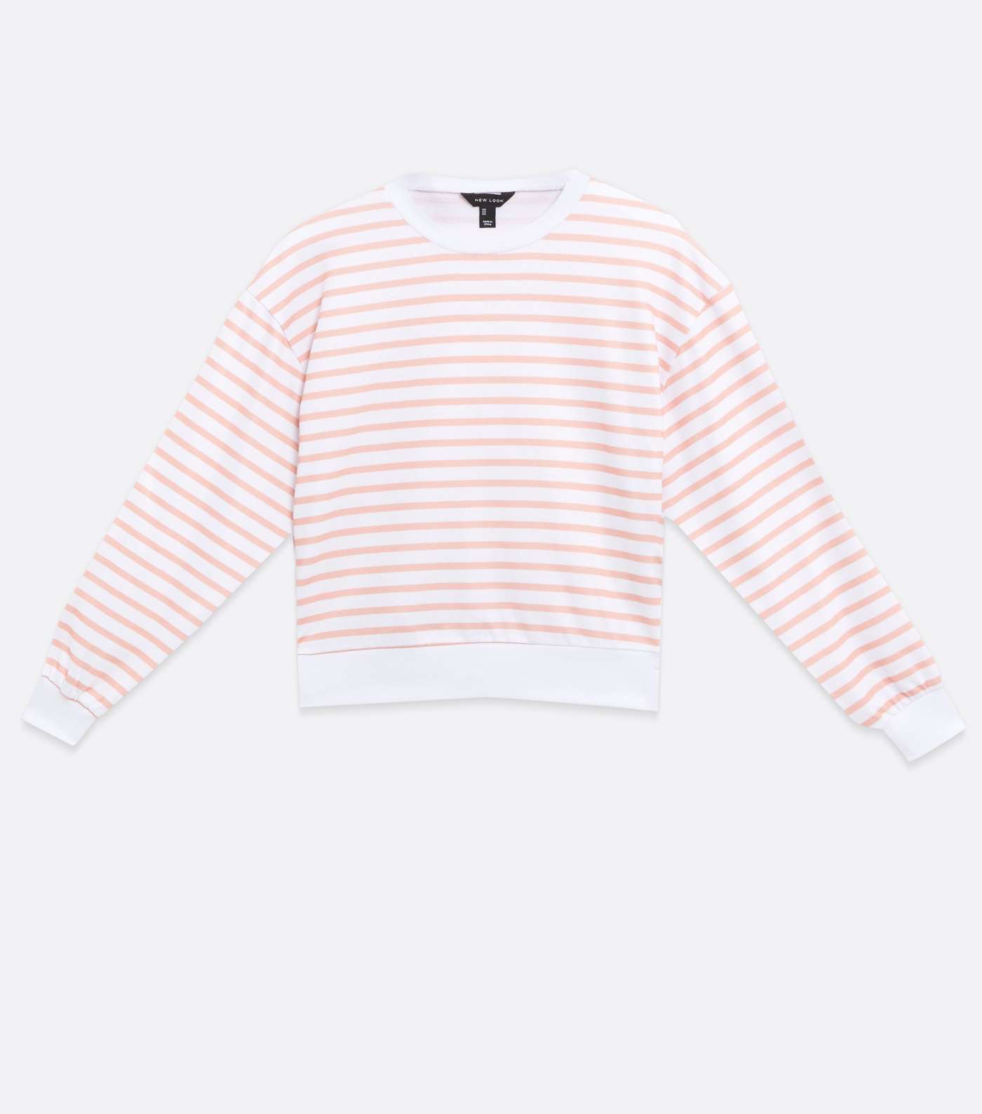 Orange Stripe Puff Sleeve Sweatshirt Image 5