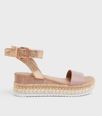 River island rose hot sale gold wedges