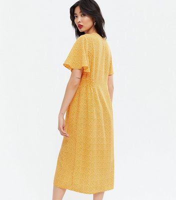 mustard spot dress