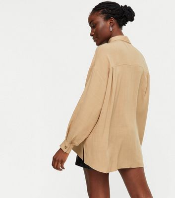 Camel Oversized Shirt | New Look
