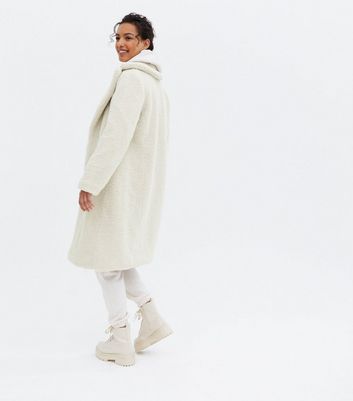 New look beige teddy coat Clearance