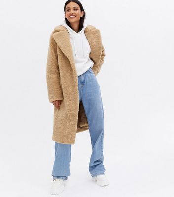 New look long store teddy coat