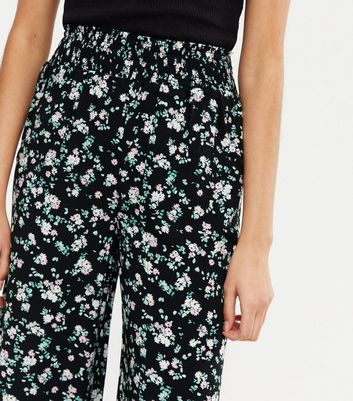 Loose Fit trousers  BlackFloral  Kids  HM IN