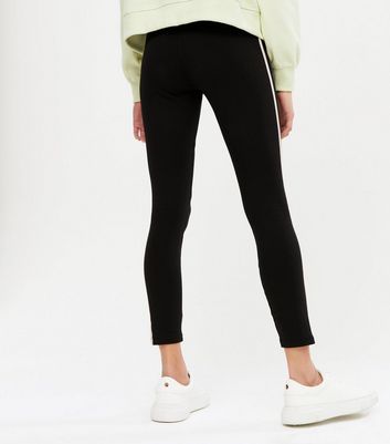 Petite Black Side Stripe Leggings | New 