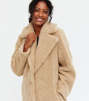 camel teddy coat womens