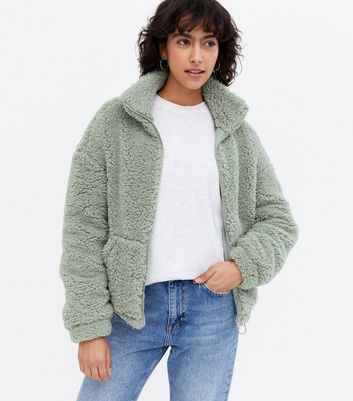 green teddy jacket
