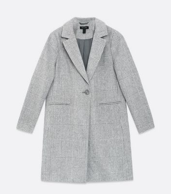 Light Grey Check Formal Long Coat | New 