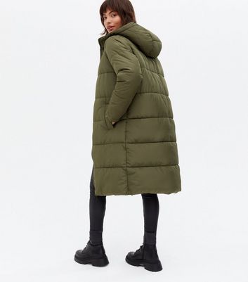 puffer mantel khaki