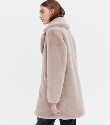 long mink faux fur coat