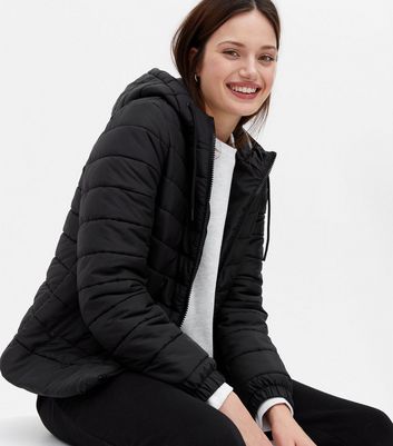 thin hooded puffer jacket