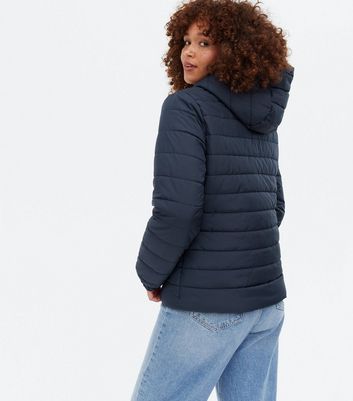 ladies navy puffa jacket