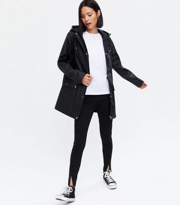 black hooded anorak