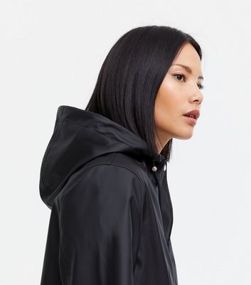 new look black raincoat