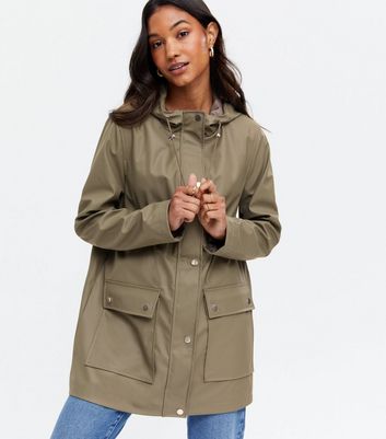 Khaki Hooded Long Anorak | New Look