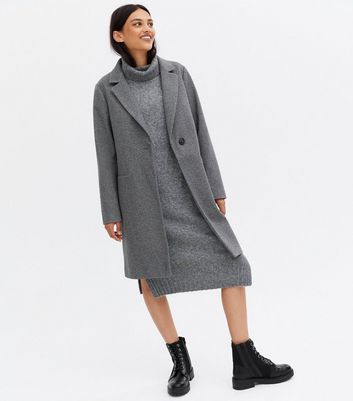 Grey Long Formal Coat New Look