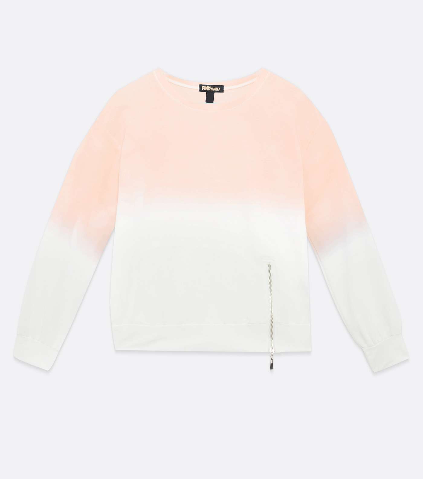 Pink Vanilla Coral Tie Dye Zip Side Sweatshirt Image 5