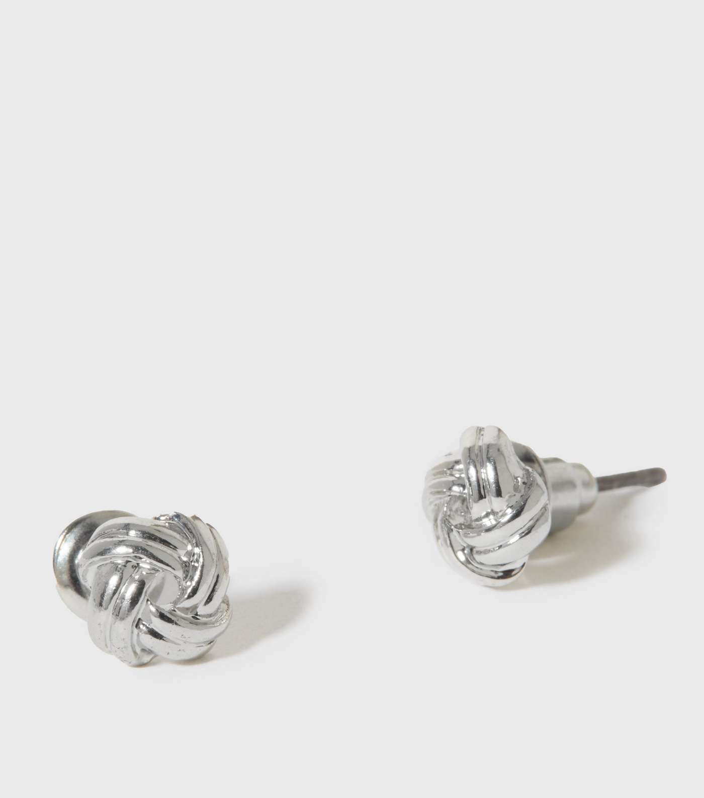 Silver Mini Knot Stud Earrings