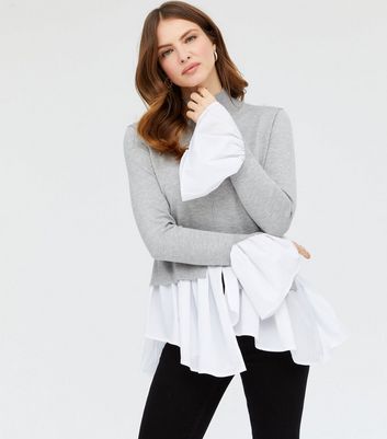 Blue Vanilla Grey 2 in 1 Shirt Jumper 