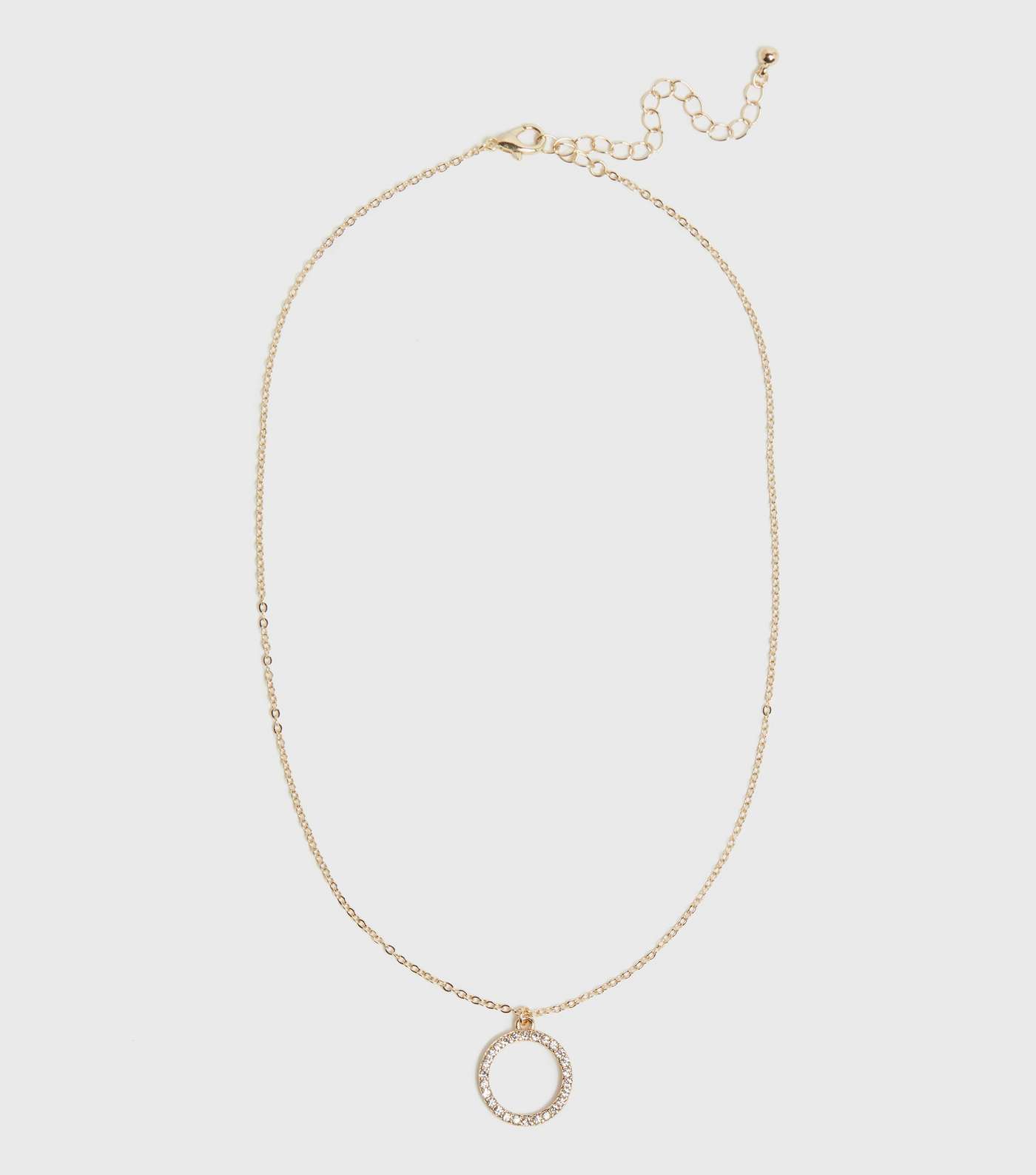 Gold Bridesmaid Diamanté Circle Pendant Necklace Image 2
