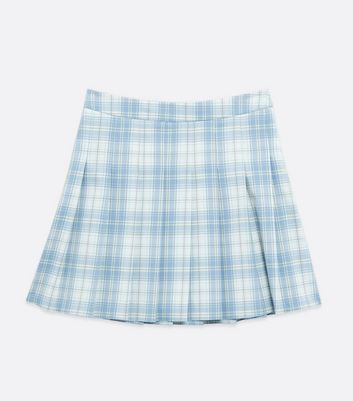 Blue Check Pleated Tennis Skirt | New Look