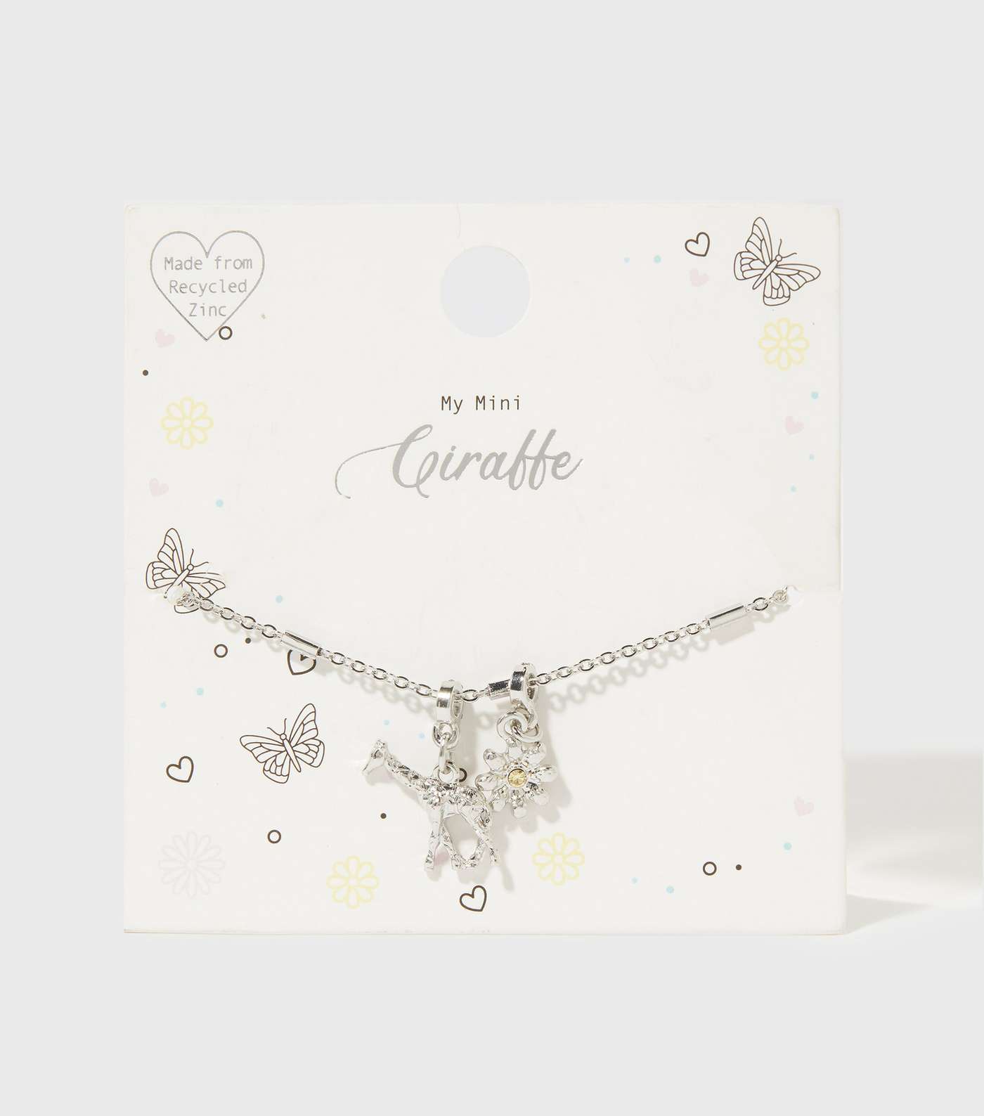 Girls Silver Giraffe Pendant Bracelet