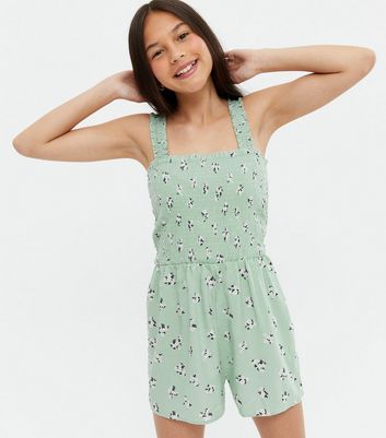 green playsuit new look