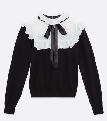 Blue Vanilla Black Frill Collar Tie 