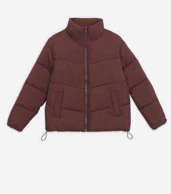 brown puffer jacket new look