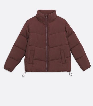 Dark Brown Boxy Puffer Jacket | New Look
