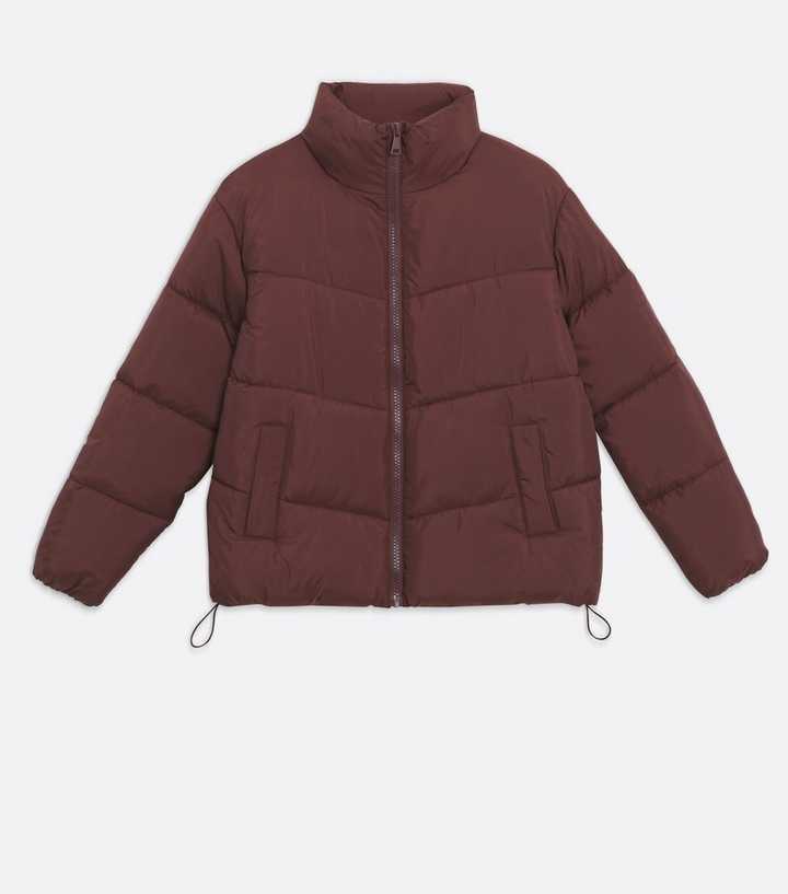 Boxy Puffer Jacket - Dark brown - Ladies