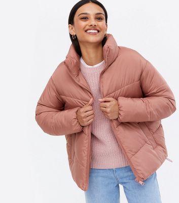Deep Pink Boxy Puffer Jacket | New Look