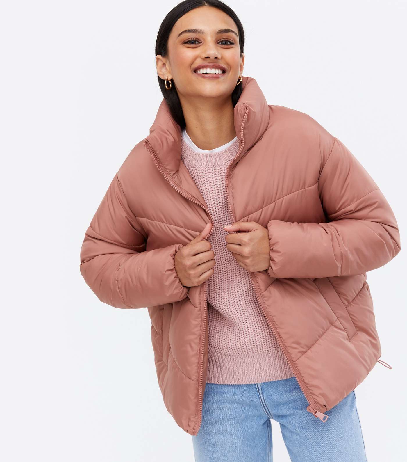 Deep Pink Boxy Puffer Jacket