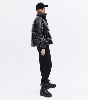 new look black boxy puffer jacket