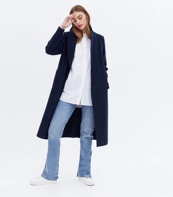 womens navy long coat