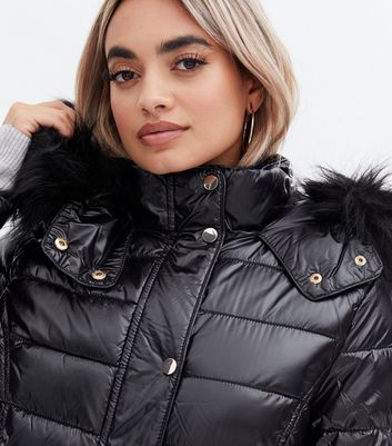 shiny wet look puffer jacket